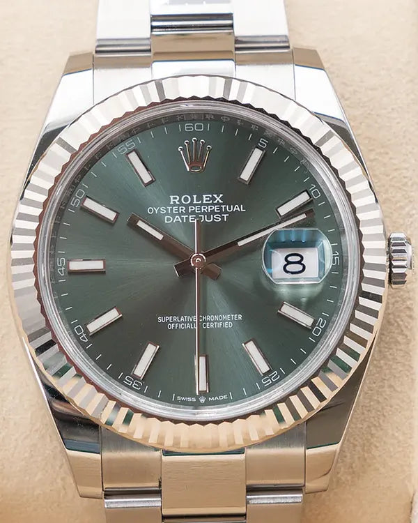 2024 Rolex Datejust 41MM Mint Green Dial Oyster Bracelet (126334)