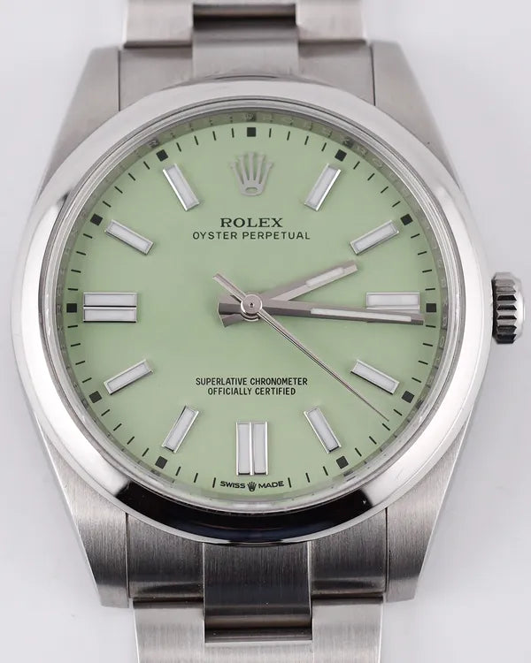 2022 Rolex Oyster Perpetual 41MM Aftermarket Pistachio Dial Oyster Bracelet (124300)