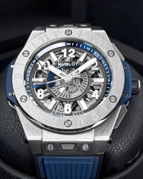 2022 Hublot Big Bang Unico GMT 45MM Skeleton Dial Rubber Strap (471.NX.7112.RX)
