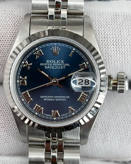 1987 (R Serial) Rolex Lady-Datejust 26MM Blue Dial Jubilee Bracelet (69174)