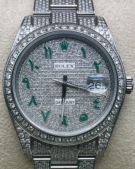 Rolex Datejust 41MM Aftermarket Diamond Pavé Dial Aftermarket Diamonds Oyster Bracelet (126300)