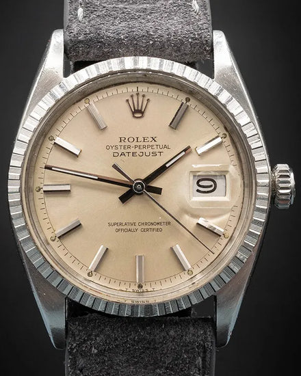 Rolex Datejust 36MM Silver Dial Aftermarket Leather Strap (1603)
