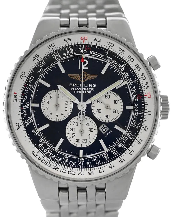 Breitling Navitimer Heritage 43MM Black Dial Steel Bracelet (A35340)
