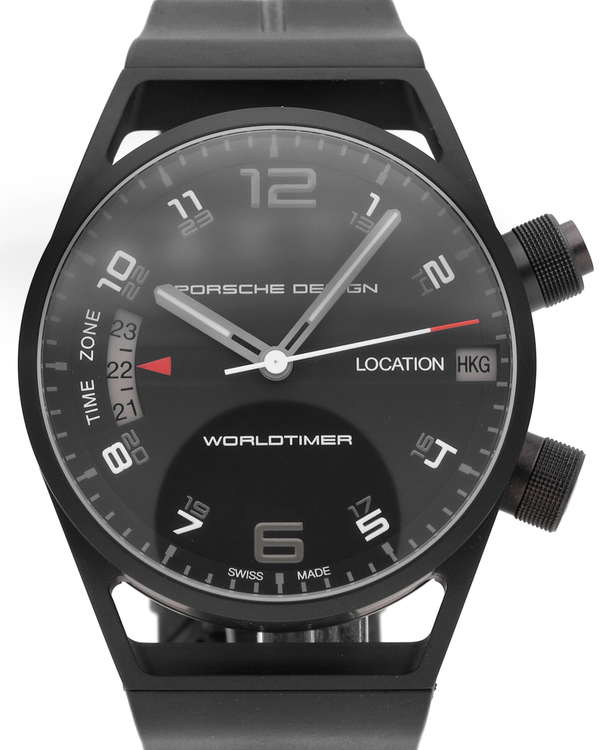 2025 Porsche Design Chronotimer Worldtimer 45MM Black Dial Rubber Strap (P.675013441180)