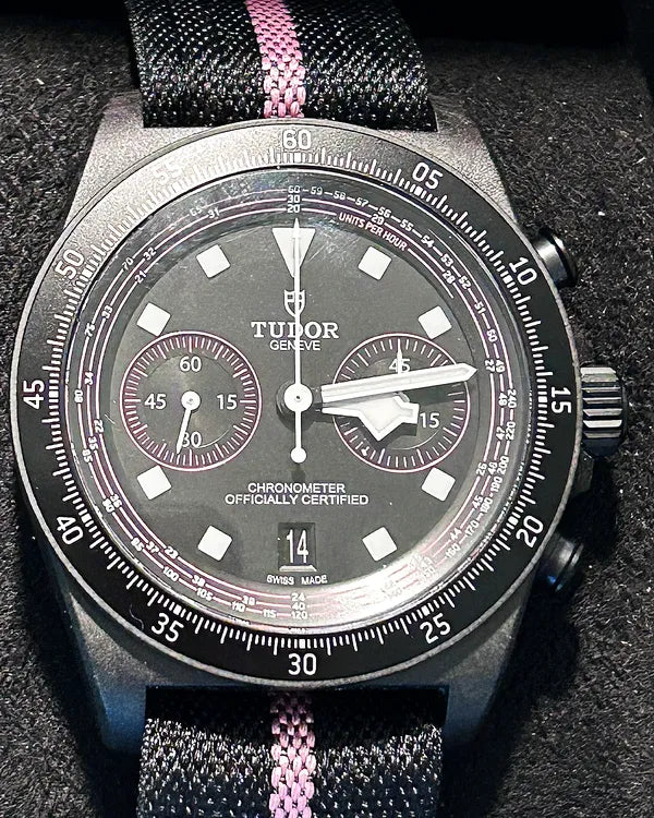2025 Tudor Pelagos FXD Chronograph "Pink Giro D’Italia" L.E. 43MM Black Dial Textile Strap (25827KNRS)