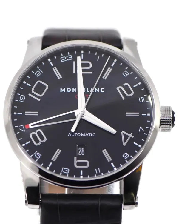 Montblanc Timewalker GMT 42MM Black Dial Leather Strap (36065)