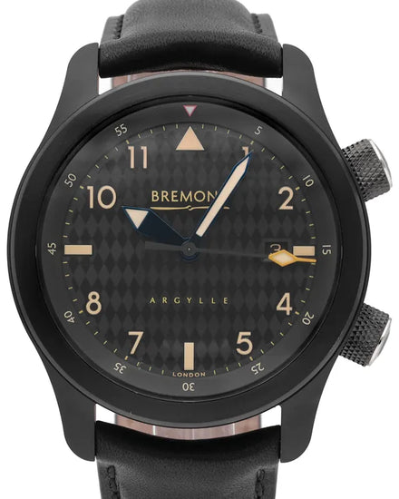 Bremont U-2 "Argylle Jet" L.E. 43MM Black Dial Leather Strap (U2-JET-ARGYLLE-L-S)
