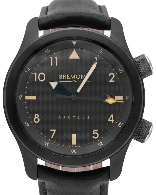 Bremont U-2 "Argylle Jet" L. E. 43MM Black Dial Leather Strap (U2-JET-ARGYLLE-L-S)