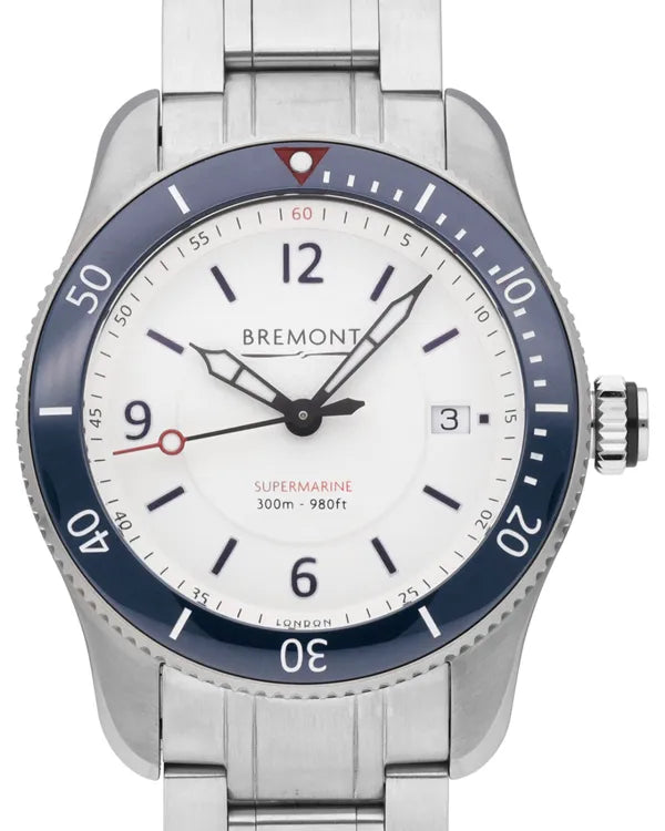 Bremont Supermarine 40MM White Dial Steel Bracelet (S300-WH-B)