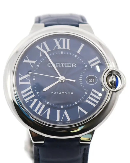 2024 Cartier Ballon Bleu 42MM Blue Dial Leather Strap (WSBB0027)