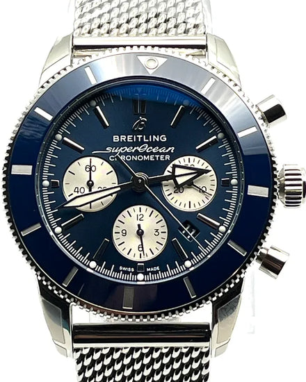 2025 Breitling Superocean Heritage B01 Chronograph 44MM Blue Dial Steel Bracelet (AB0162161C1A1)
