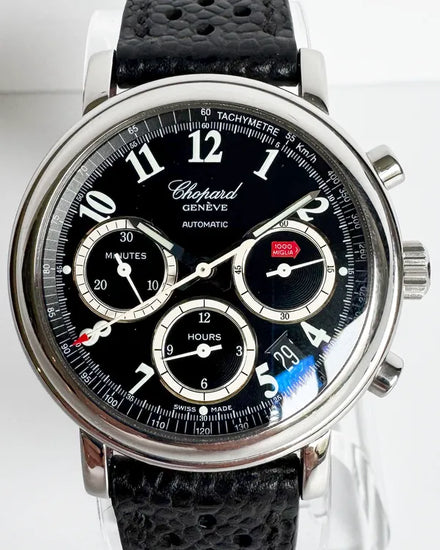 Chopard Mille Miglia 39MM Black Dial Aftermarket Leather Strap (8331)