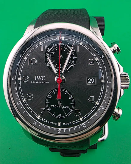IWC Schaffhausen Portugieser Yacht Club Chronograph 43.5MM Black Dial Rubber Strap (IW390503)