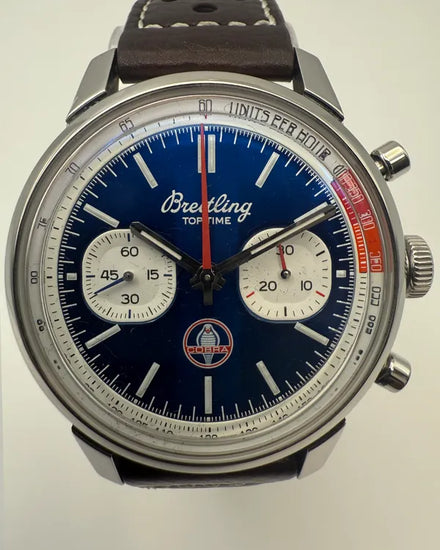Breitling Top Time Shelby "Cobra" 41MM Blue Dial Leather Strap (AB01763A1C1X1)
