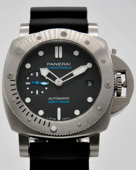 2021 Panerai Submersible 42MM Black Dial Rubber Strap (PAM00973)