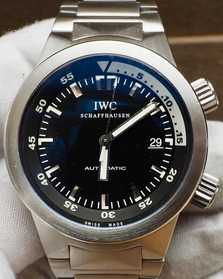 IWC Schaffhausen Aquatimer 42MM Black Dial Steel Bracelet (IW354805)
