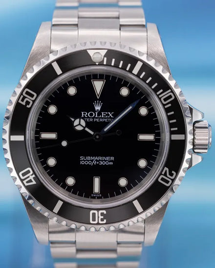 1999 (A Serial) Rolex Submariner No Date 40MM "Swiss Only" Black Dial Oyster Bracelet (14060)