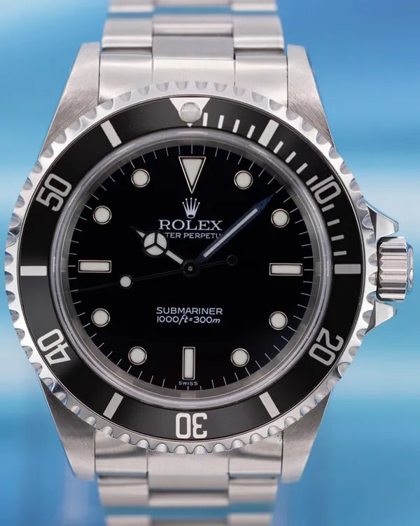 1999 (A Serial) Rolex Submariner No Date 40MM "Swiss Only" Black Dial Oyster Braceletr (14060)