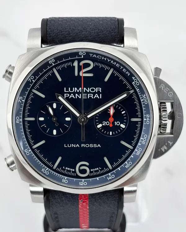 2022 Panerai Luminor Chronograph Luna Rossa L. E. 44MM Blue Dial Textile Strap (PAM01303)