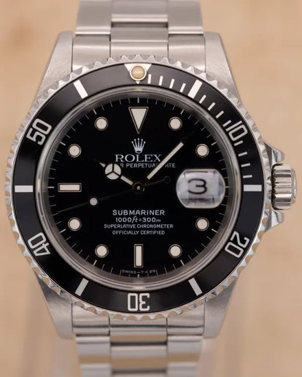 1990 Rolex Submariner Date 40MM Black Dial Oyster Bracelet (16610)
