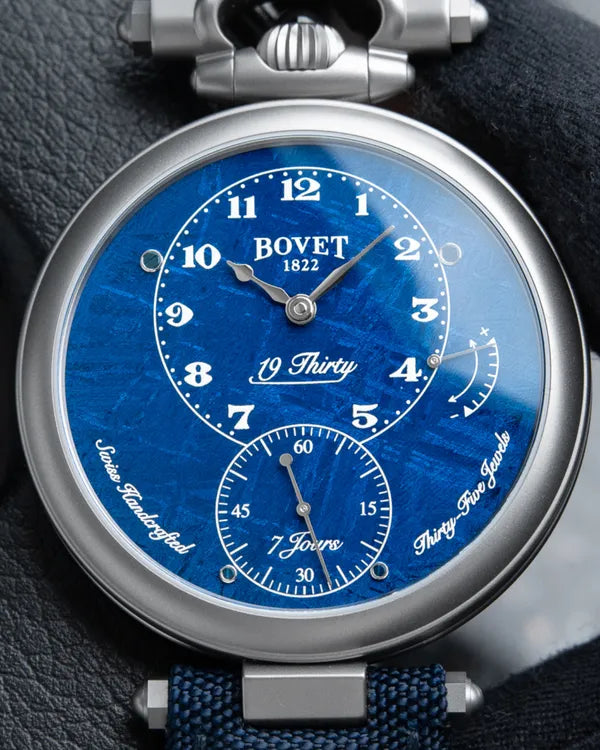 2023 Bovet 19Thirty Dimier Fleurier S.E. 42MM Blue Meteorite Dial Textile Strap (NTT0011)