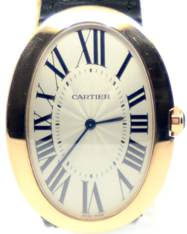 Cartier Baignoire 44MM Silver Dial Leather Strap (3033)