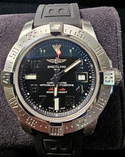 Breitling Avenger II Seawolf 45MM Black Dial Rubber Strap (A17331)