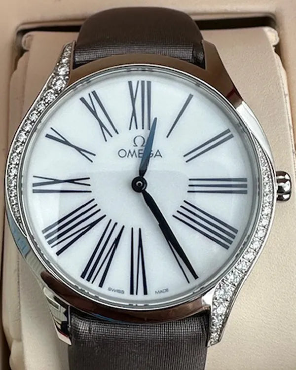No Reserve - Omega De Ville Trésor 36MM Quartz White Dial Textile Strap (428.17.36.60.04.001)