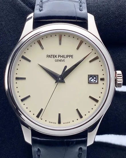 2017 Patek Philippe Calatrava 39MM Ivory Dial Leather Strap (5227G-001)