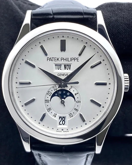 2014 Patek Philippe Annual Calendar 38MM Silver Dial Leather Strap (5396G-011)