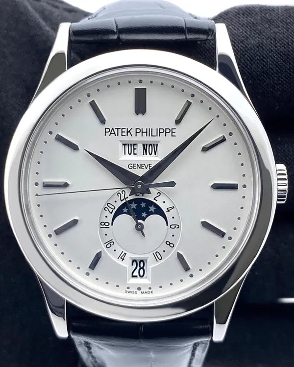 2014 Patek Philippe Annual Calendar 38MM Silver Dial Leather Strap (5396G-011)
