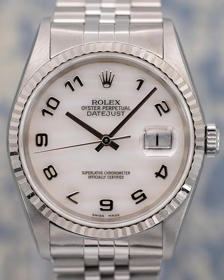 1999 (A Serial) Rolex Datejust 36MM Mother of Pearl Dial Jubilee Bracelet (16234)