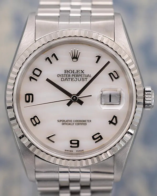 1999 (A Serial) Rolex Datejust 36MM Mother of Pearl Dial Jubilee Bracelet (16234)