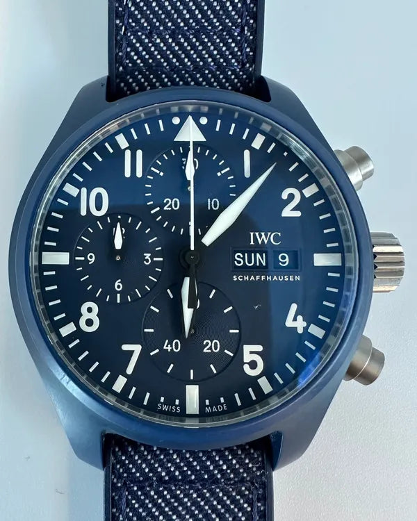 2024 IWC Schaffhausen Pilot Chronograph Top Gun 41.9MM Blue Dial Textile Strap (IW389404)