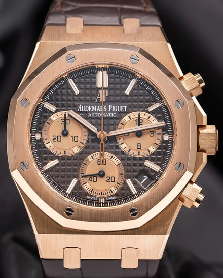 2021 Audemars Piguet Royal Oak Chronograph 41MM Brown Chocolate Dial Leather Strap (26239OR.OO.D821CR.01)