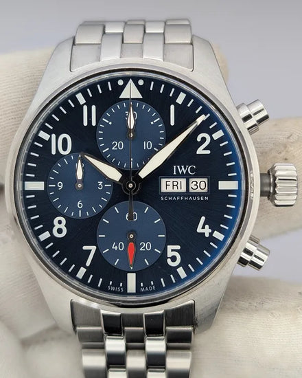 2021 IWC Schaffhausen Pilot Chronograph 41MM Blue Dial Steel Bracelet (IW388101)