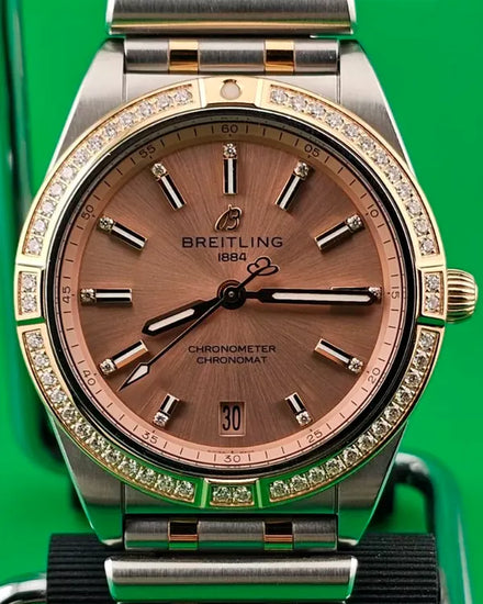 2022 Breitling Chronomat 36MM Bronze Dial Two-Tone Bracelet (U10380591K1U1)