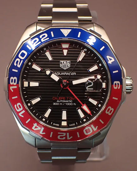 2019 Tag Heuer Aquaracer GMT 43MM Black Dial Steel Bracelet (WAY201F.BA0927)
