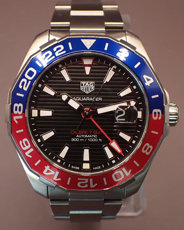 2019 Tag Heuer Aquaracer GMT 43MM Black Dial Steel Bracelet (WAY201F.BA0927)