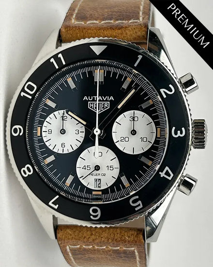 Tag Heuer Autavia Heritage 42MM Black Dial Leather Strap (CBE2110.FC8226)