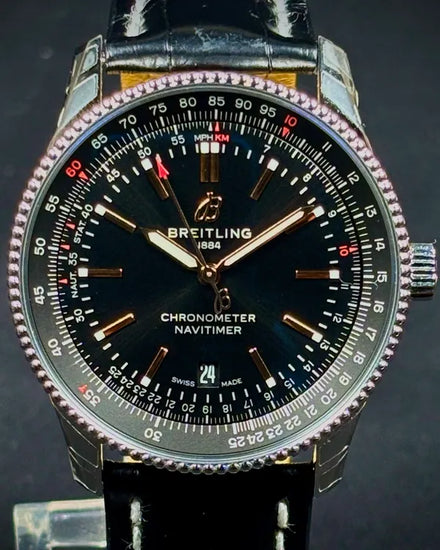 Breitling Navitimer 41MM Black Dial Leather Strap (A17326241B1P2)