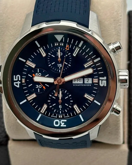 IWC Schaffhausen Aquatimer Chronograph 44MM Blue Dial Rubber Strap (IW376805)