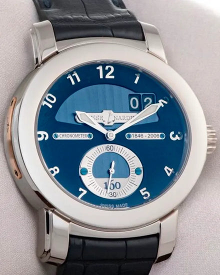 Ulysse Nardin 160th Anniversary L.E. 43MM Blue Dial Leather Strap (1600-100)