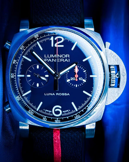 2022 Panerai Luminor Chronograph Luna Rossa L.E. 44MM Blue Dial Rubber Strap (PAM01303)