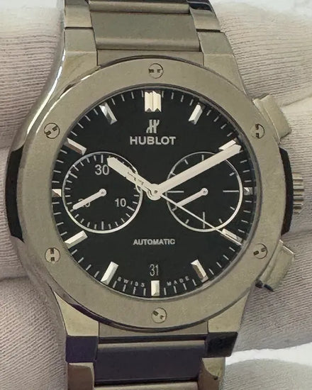 Hublot Classic Fusion Chronograph 45MM Black Dial Titanium Bracelet (520.NX.1170.NX)