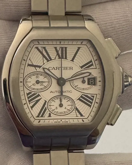 Cartier Roadster 44MM Silver Dial Steel Bracelet (W6206019)