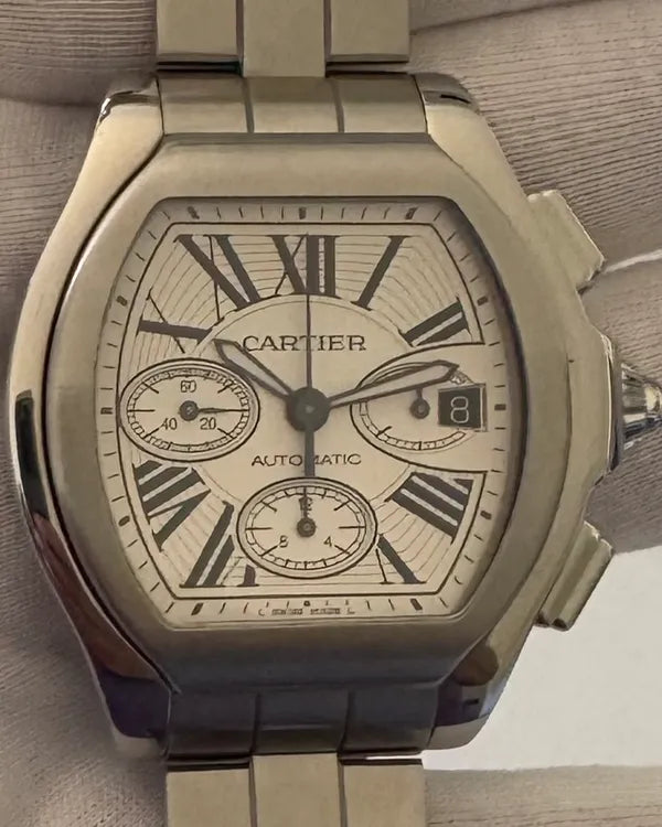 Cartier Roadster XL 44MM Silver Dial Steel Bracelet (W6206019)
