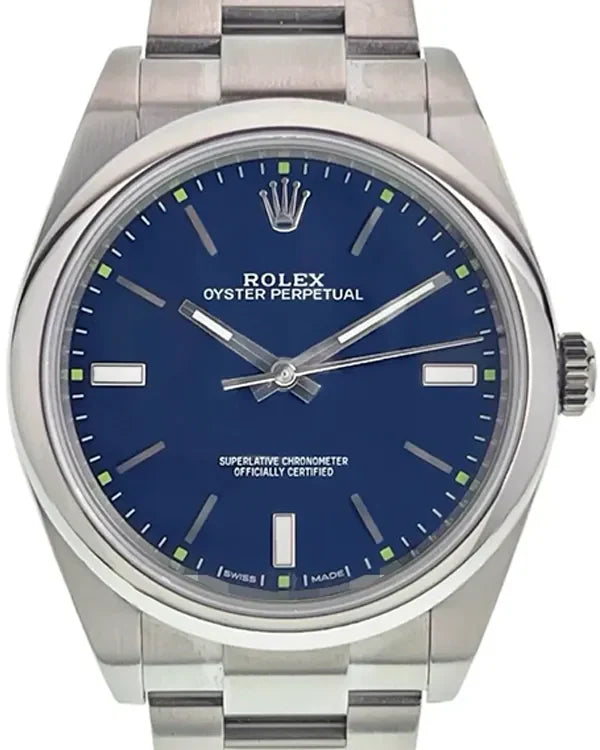 2016 Rolex Oyster Perpetual 39MM Blue Dial Oyster Bracelet (114300)