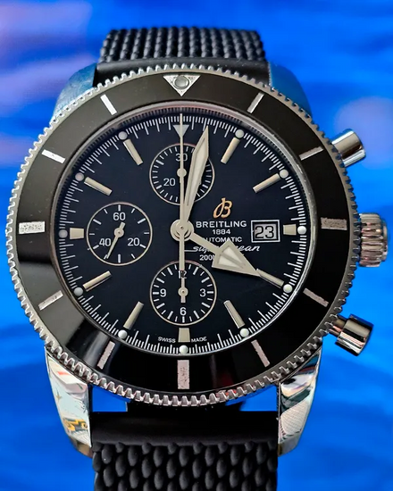 2018 Breitling Superocean Heritage II Chronograph 46MM Black Dial Rubber Strap (A1331212/BF78)