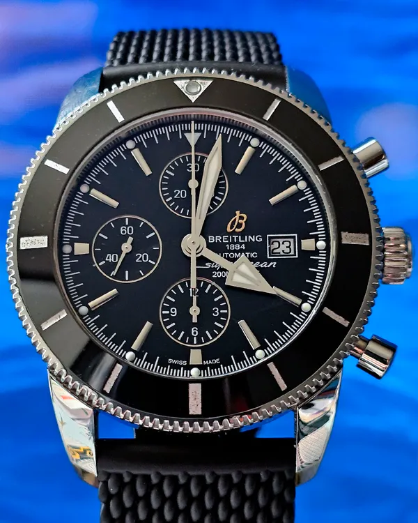 2018 Breitling Superocean Heritage II Chronograph 46MM Black Dial Rubber Strap (A1331212/BF78)